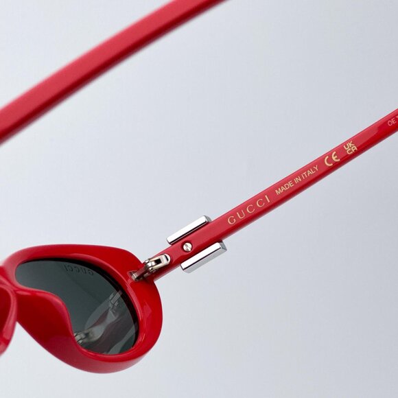Gucci GG1680S 005 Men BRAND NEW Sunglasses Red Grey Cat Eye - Picture 10 of 12
